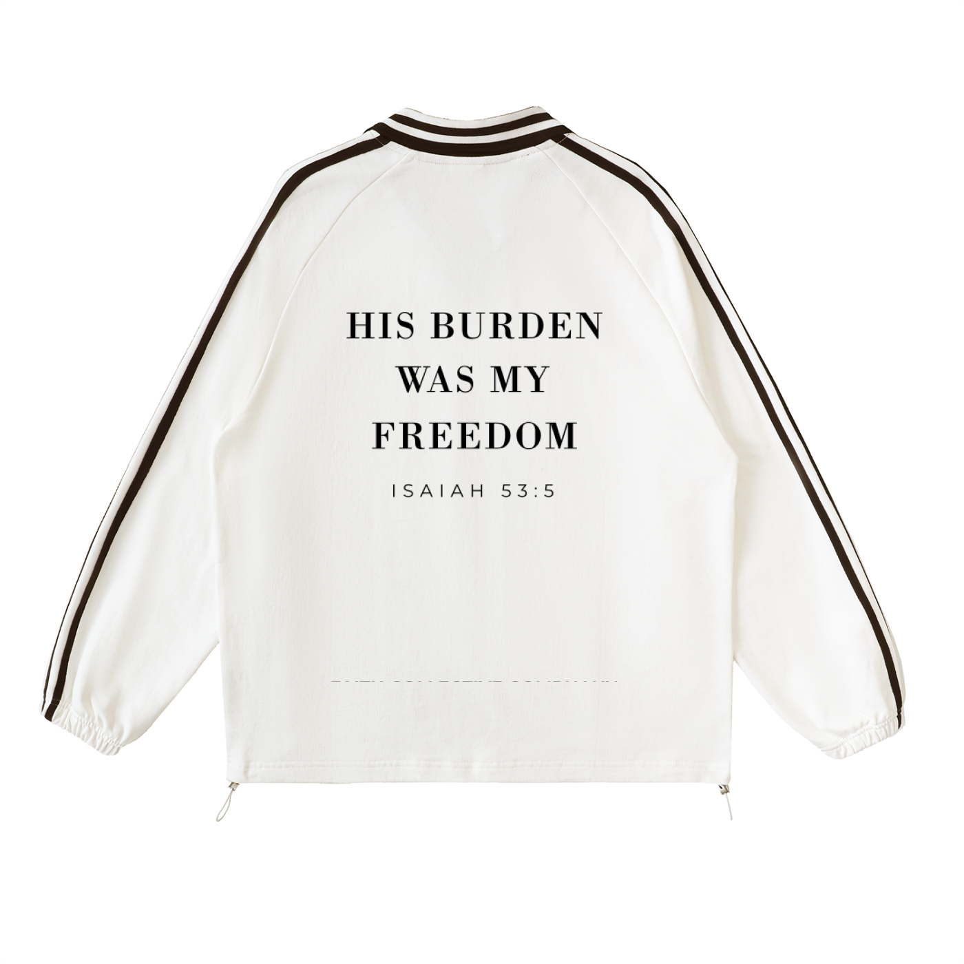 Faith Collective Classic Striped Lapel Collar Sweatshirt