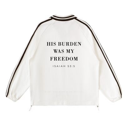 Faith Collective Classic Striped Lapel Collar Sweatshirt